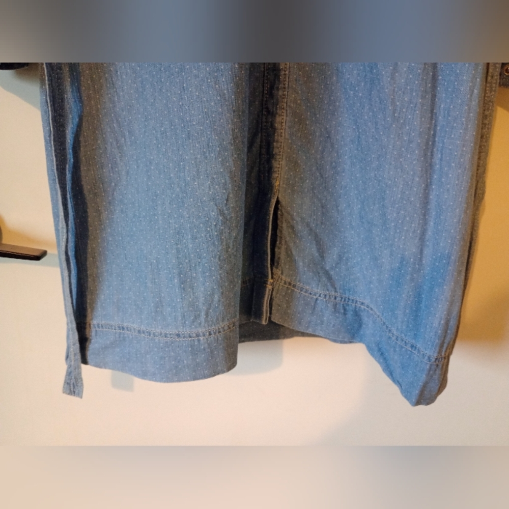 Sonoma Chambray Cotton Shirt Dress with Belt Size Medium - Picture 8 of 15